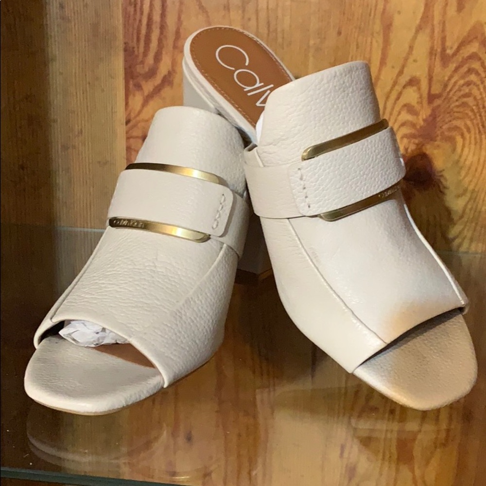 Calvin Klein open toe mules